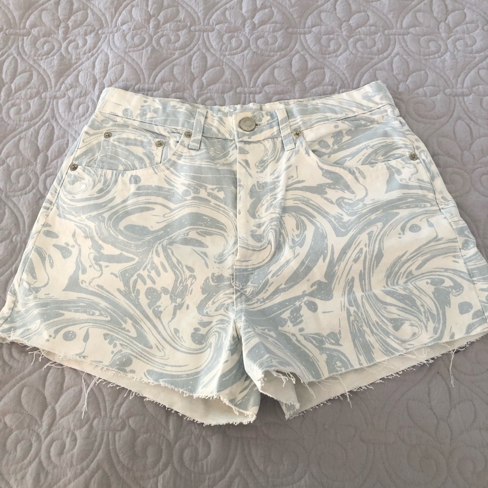 Zara swirl print cutoff shorts